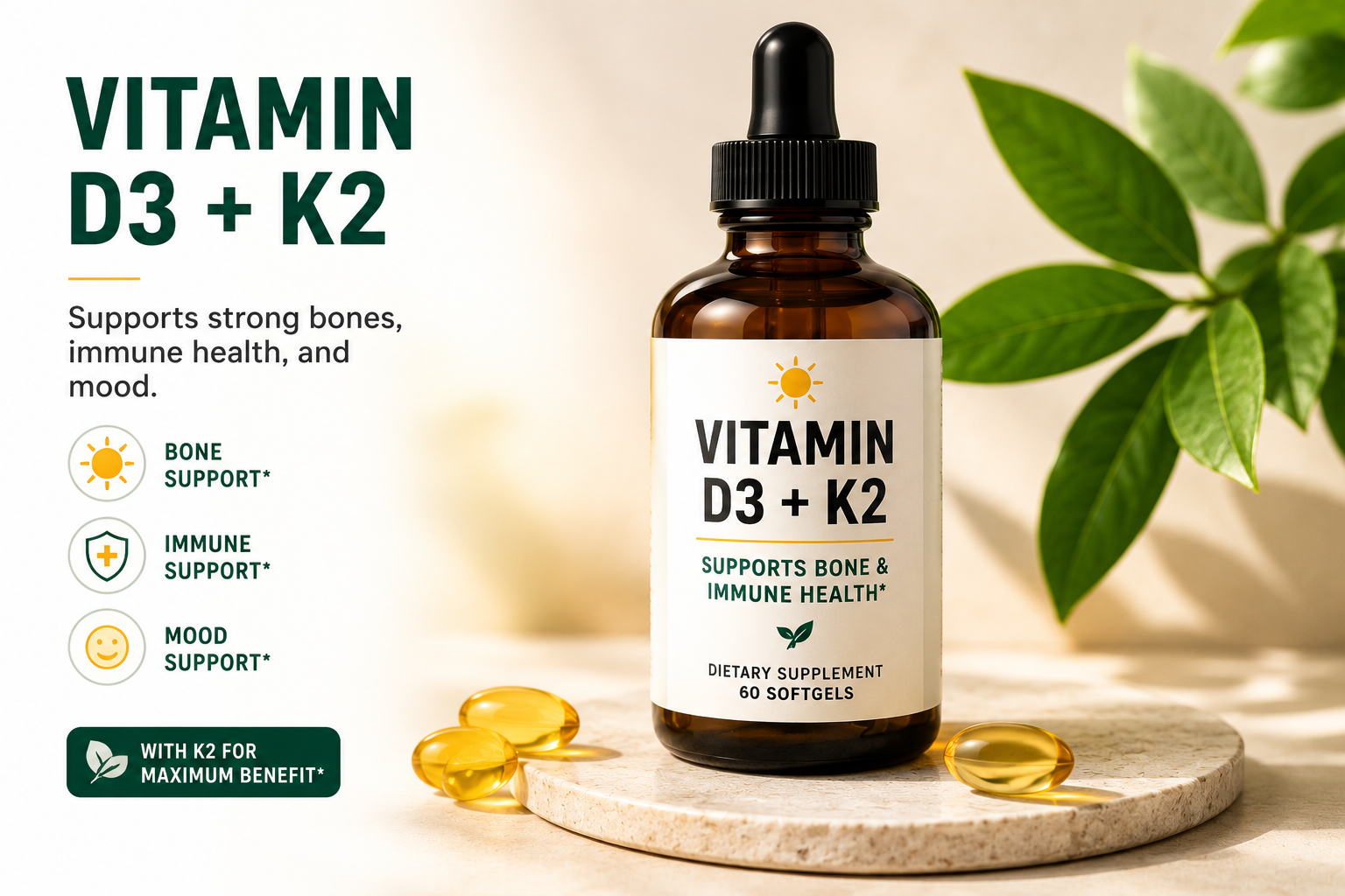 Vitamin D3 + K2